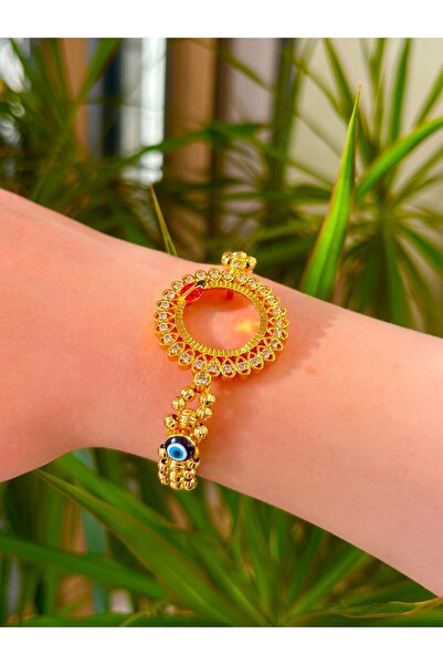 Parılda Premium Altın Kaplama Uğur Çiçeği Model Dorikalı Çeyrekli Bileklik - ...