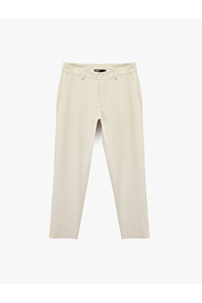 Koton Παντελόνι από ύφασμα εφαρμοστό με κουμπιά τσέπης από μείγμα βισκόζης