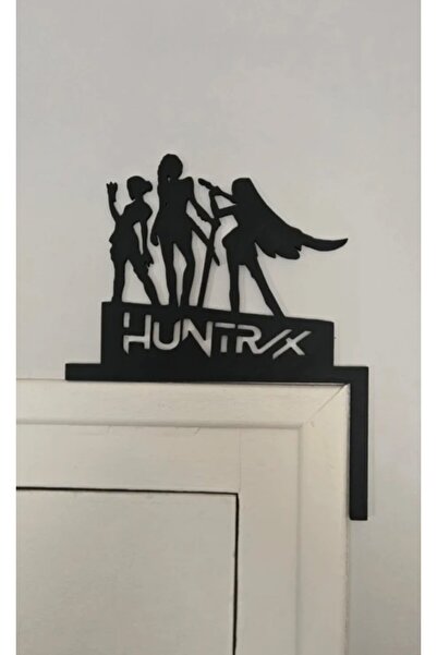 deep3d HUNTRX Temalı Kapı Köşesi Süsü – Kpop Demon Hunters Siluet Dekor | Oda Giriş Üstü Duvar Aksesuarı