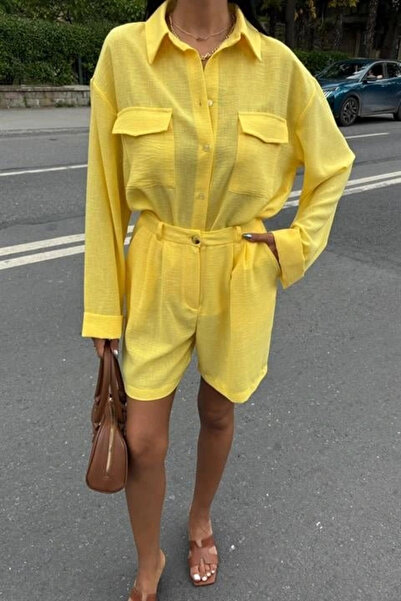 GENCULUS Shirt and Shorts Flared Linen Suit 10130