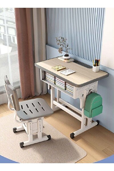 Raffine Children Study Desk and Chair Set Adjustable Beige