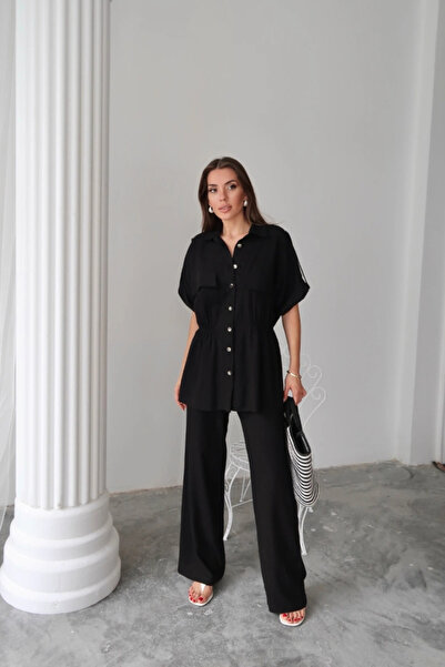 GENCULUS Chain ​​Body with Drawing Strings Detail, Hidden Pantoon Set, Black