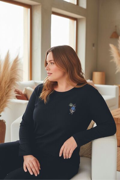 LİLA İÇ GİYİM BATTAL RAPORLU İNTERLOK UZUN KOL PİJAMA TAKIMI