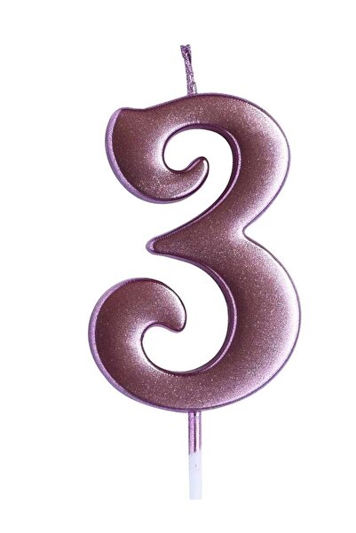 Generic Happy Birthday Candle Number 3 Size 2.5x4.5cm