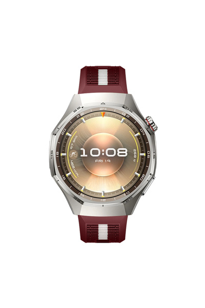 Sneezy Sportstripe Mesh Pattern Silicone Smart Watch Band with Metal Buckle Compatible with Huawei Watch Gt6 Pro 46mm