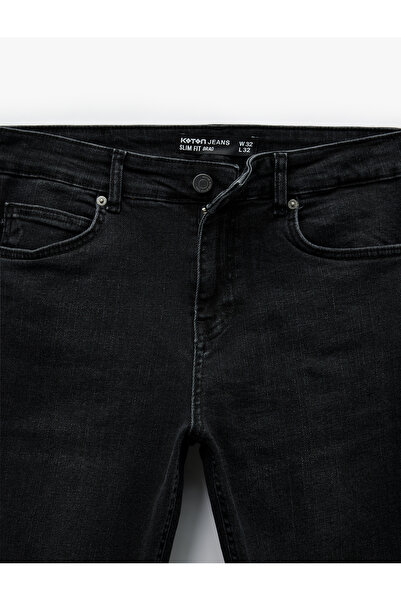 Koton Βαμβακερό τζιν παντελόνι με κανονική μέση λεπτή εφαρμογή - Brad Jean