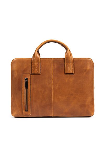 mussen Grandora 100% Genuine Leather 15.6 Inch Laptop Briefcase – 3 Compartments, Pool Zipper