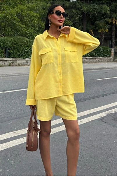 GENCULUS Shirt and Shorts Flared Linen Suit 10130