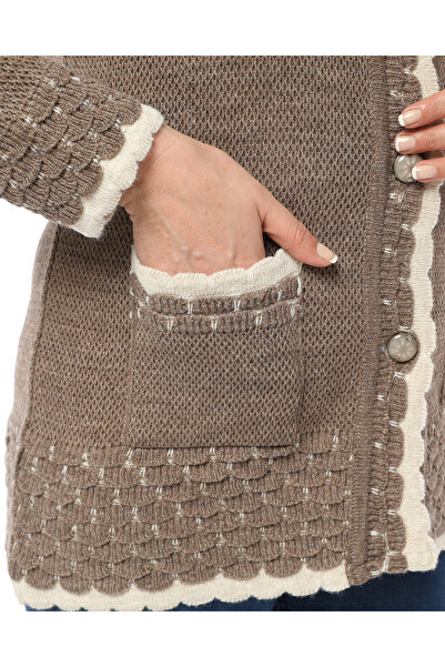 Elvin Knitwear Women's Mother Mink Winter Woolen Plus Size Cardigan