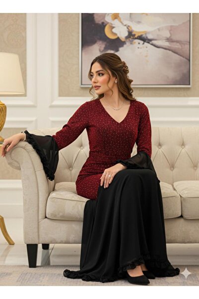 NARCISSUS FASHION Evening dress with metallic pleats