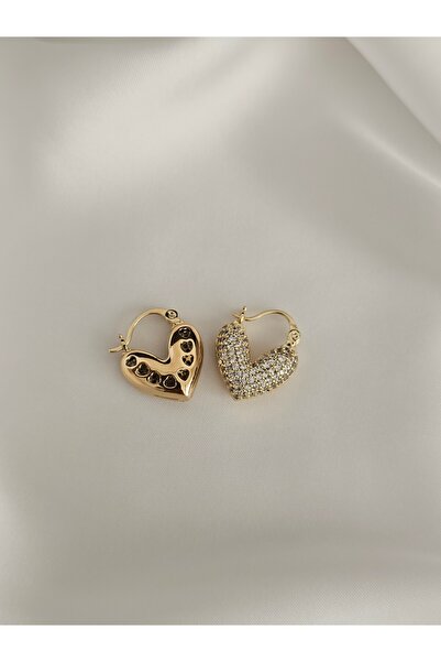 Zivazer Store Women's Steel Tarnish-Resistant Xuping Heart-Shaped Stone Modern Earrings