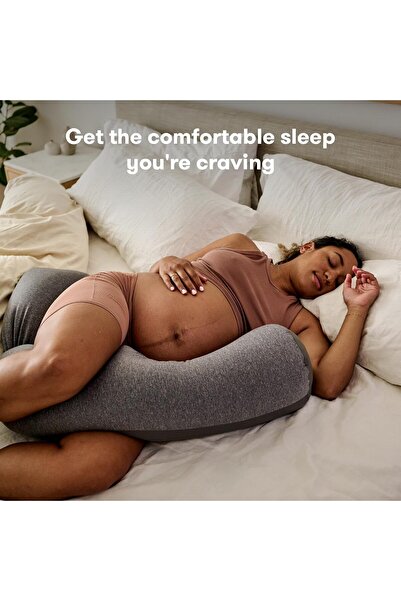 Frida Mom Adjustable Keep-Cool Pregnancy Pillow, Breathable Cooling - Grey