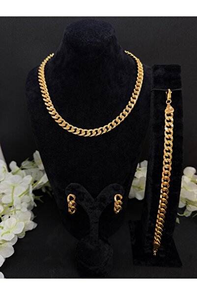Constanza Exclusive 22 Ayar Altın Kaplama Tırtıklı Bezelli VIP Samanyolu Set ...
