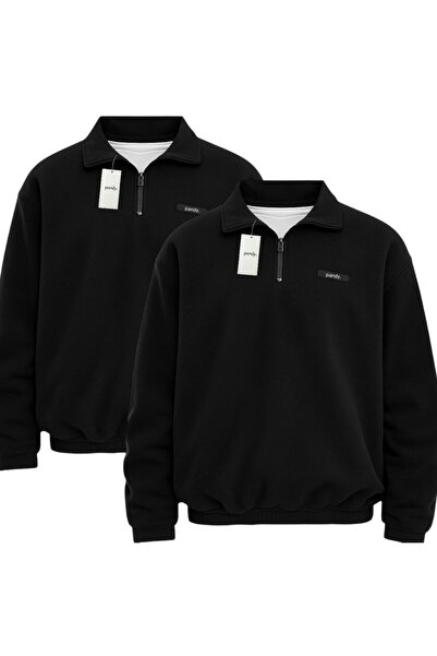 pandy 2-Pack Unisex Standard Fit Comfortable Cut Anti-Pilling Cold-Proof Fleece Sweatshirt