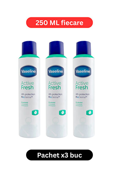 Vaseline ANTIPERSPIRANT DEODORANT 250ML ACTIVE FRESH X3PCS
