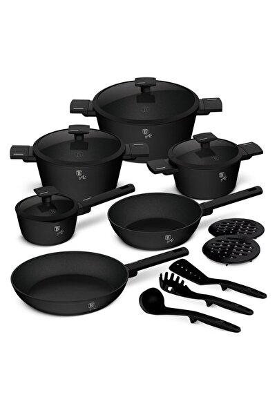 Berlinger Haus Σετ κατσαρολών και τηγανιών με καπάκια 15 τεμάχια ματ μαύρο BH...