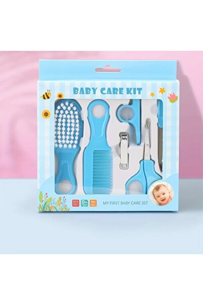 AVA Newborn Care Kit, 6 pieces, brush, comb, nail clipper, nail extension, nail file, Blue