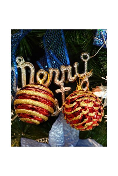 Flippy Set of 24 globe Christmas ornaments, White/Red, 7 cm, plastic, glitter finish, resealed