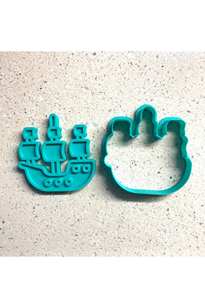 Craftelle Kalyon Gemi Cookie Mold and Stamp Set |   Three-Masted Pirate Ship |   Sugar Paste |   Clay Dough