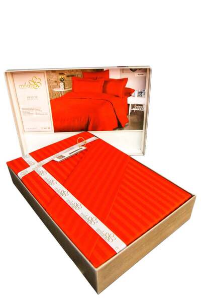 MİLANA Damask Red Bedding | 100% Cotton with Refined Design