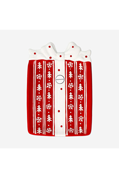 Flying Tiger Copenhagen Kırmızı Hediye Paketi Şeklinde Servis Tabağı