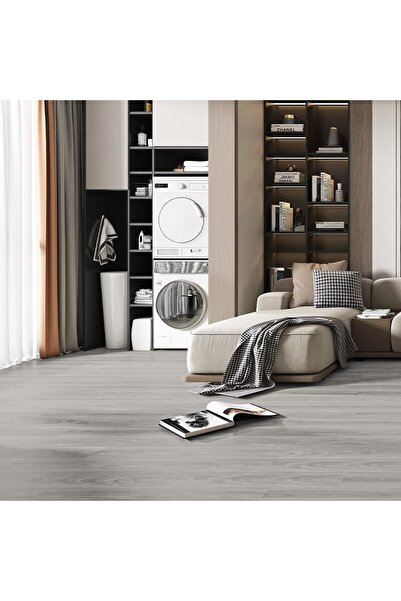 Flippy PVC Self-Adhesive Floor Planks, Set of 36, 91.44x15.24 cm, Gray