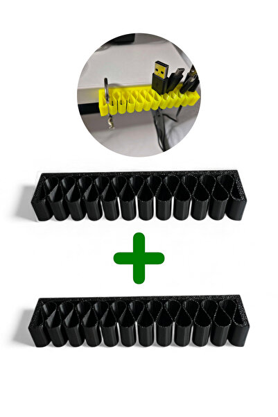 Bonolupo منظم كابلات لحافة الطاولة / حامل كابلات بسعة 11 كابلًا - مجموعة من ق...