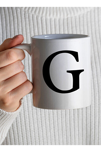 LOWHA 11 oz Ceramic Mug with Letter G Design on Both Sides
