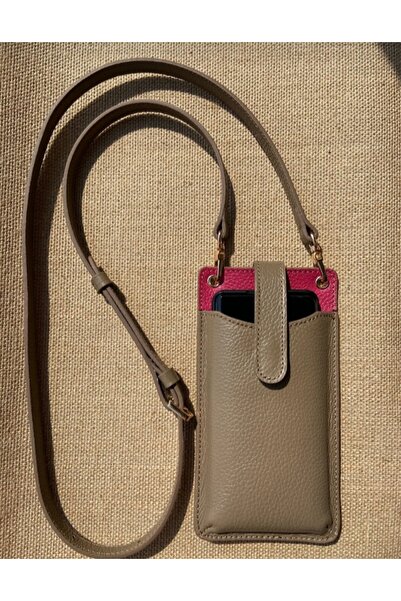 Home Leather Phone Bag, Hanging Bag (Brown)