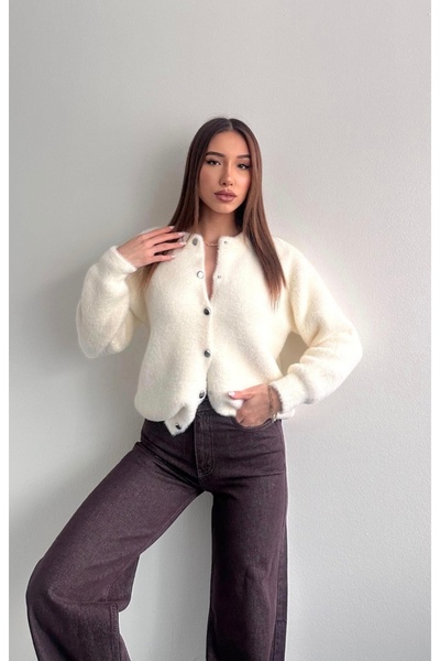 fujya Snap Fastener Beard Knitwear Cardigan