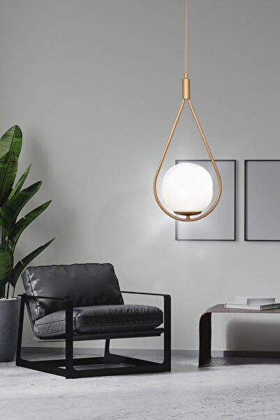 aydın home light Venüs Tekli Glop Camlı Avize Oturma Odası, Salon, Mutfak, Ho...