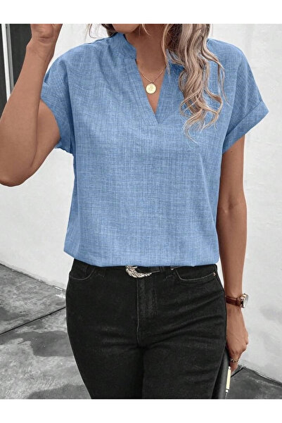 GENCULUS Women's Short Sleeve Judge Collar Sofia Blouse