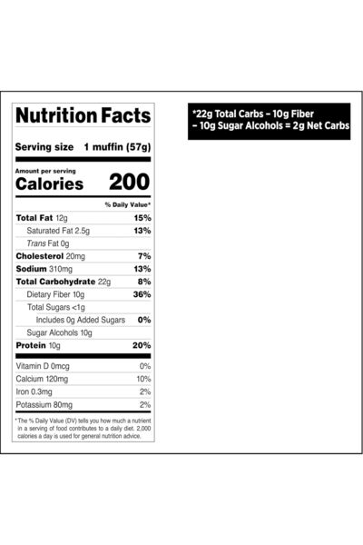Quest Bake Shop, Chocolate Chip Muffins, 10g Protein, 2g Net Carbs, Less than 1g Sugar, 8 Count