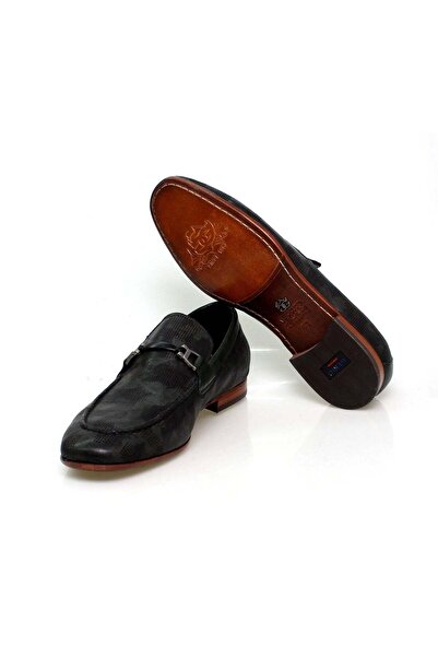 FRANCO CALVANI Green Color Laceless Genuine Leather Men's Shoes