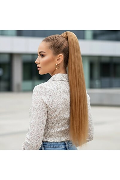 gigigiyim Isıya Dayanıklı Yumuşak Uzun Tokalı Açık Bakır Takma Saç