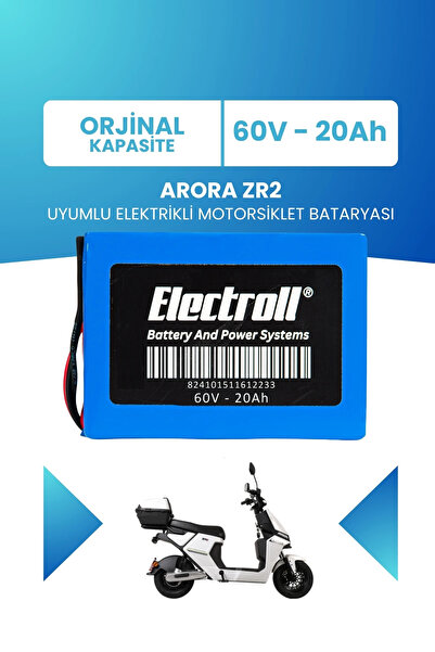 ELECTROLL Arora ZR2 Uyumlu Batarya LiFePO4 60V 20Ah Elektrikli Motorsiklet Ba...