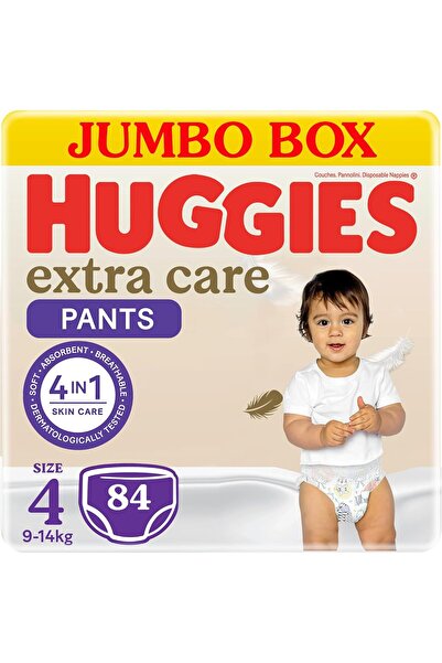Huggies Extra Care Pants, Size 4, Jumbo Savings Box, 84 Count, Cloud Soft Comfort