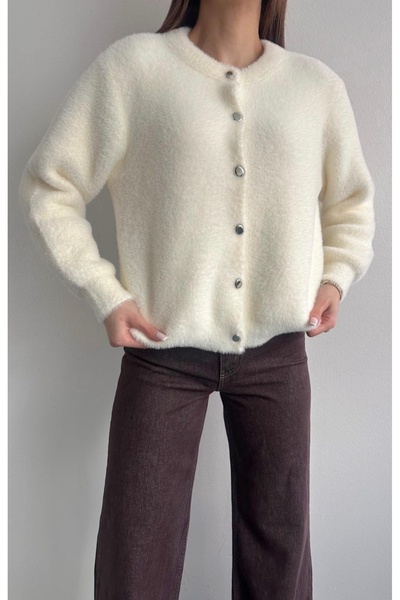 fujya Snap Fastener Beard Knitwear Cardigan