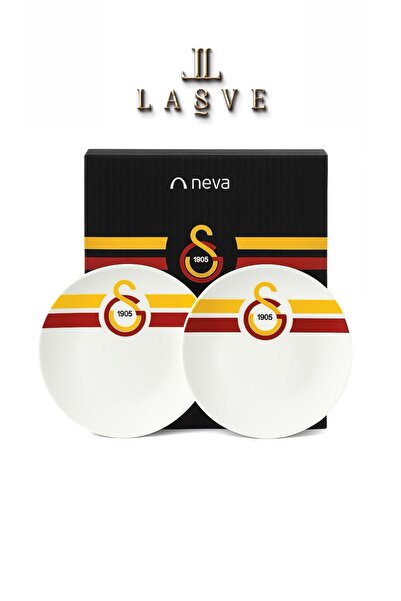 Galatasaray LİSANSLI ARMA LOGOLU 2 Lİ PORSELEN PASTA TABAĞI ÖZEL KUTUSUNDA