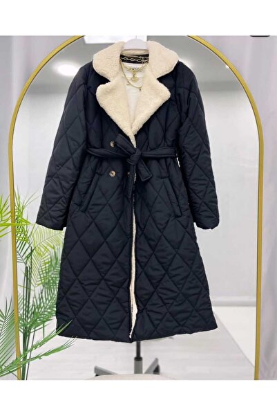 MODA VEDAT Coat with Pockets and Plush Lining Inside