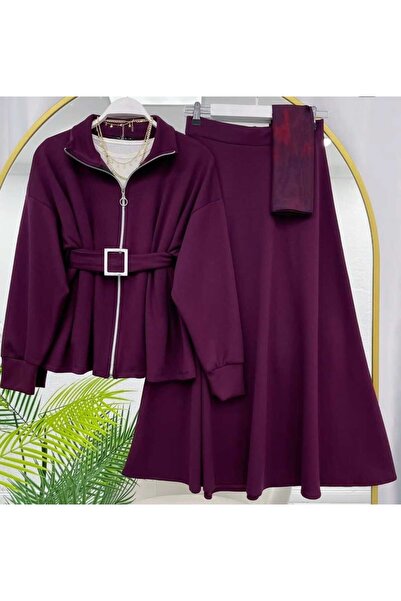 MODA VEDAT Belt Detail Skirt Suit - 0550