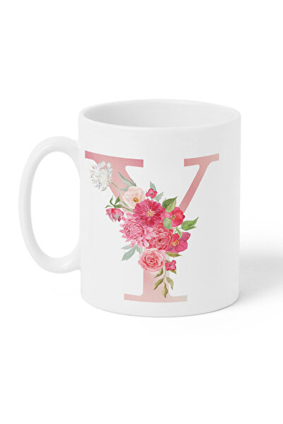 LOWHA 11 oz Ceramic Mug with Letter Y Design on Both Sides