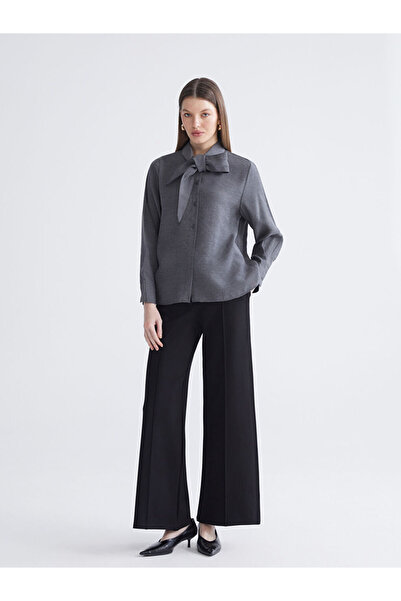 LC Waikiki Black Standard Fit Wide Leg Women's Trousers from Plus-Store