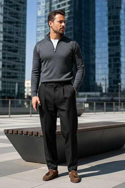 Livio Ferri Yukon Men's Half Zipper Mock Neck Men's Knitwear