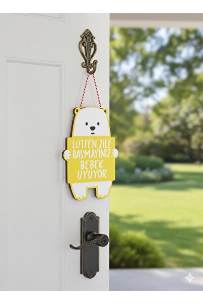 ESEN DESİNG HOME Lütfen Zile Basmayınız Bebek Uyuyor Kapı Süsü