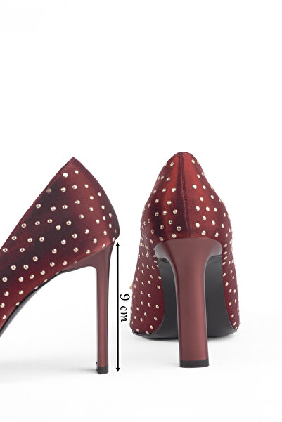 MARY Elegant Design Crocodile Textured High Thin Heel Women's Heeled Shoes with Metal Tip Accessories