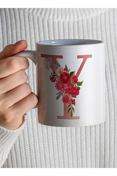 LOWHA 11 oz Ceramic Mug with Letter Y Design on Both Sides