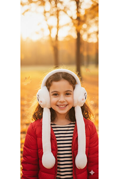 Kervan Pazar Children's Plush Figure Winter Earmuffs with Moving Ears and Sound