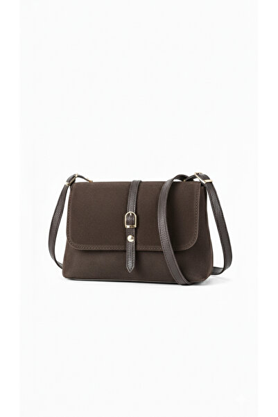 Luvenis Brown Nubuck Stylish Women's Shoulder Bag with Adjustable Strap