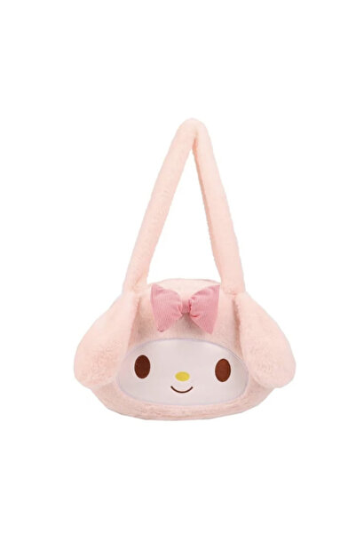 OEM Plush shoulder bag for girls, Round, Kuromi type, diameter 30 cm